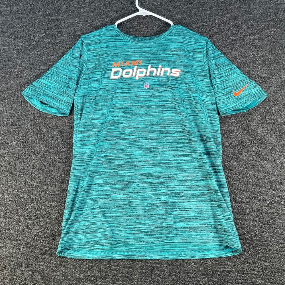 Nike Miami Dolphins T-Shirt Youth XL Aqua Space Dye Good Dri-FIT NFL Tee